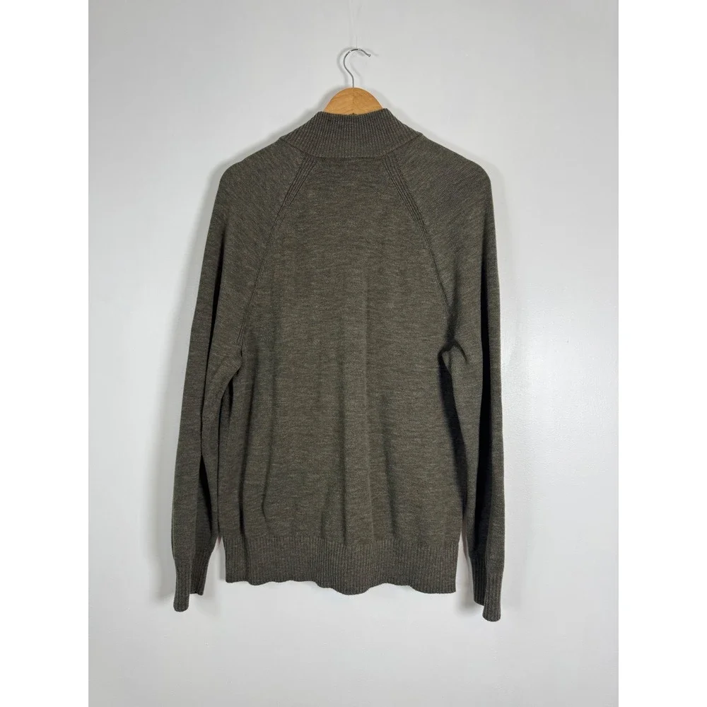 Minimalist Banana Republic Mens Large Cardigan Green Button Mock Neck Sweater